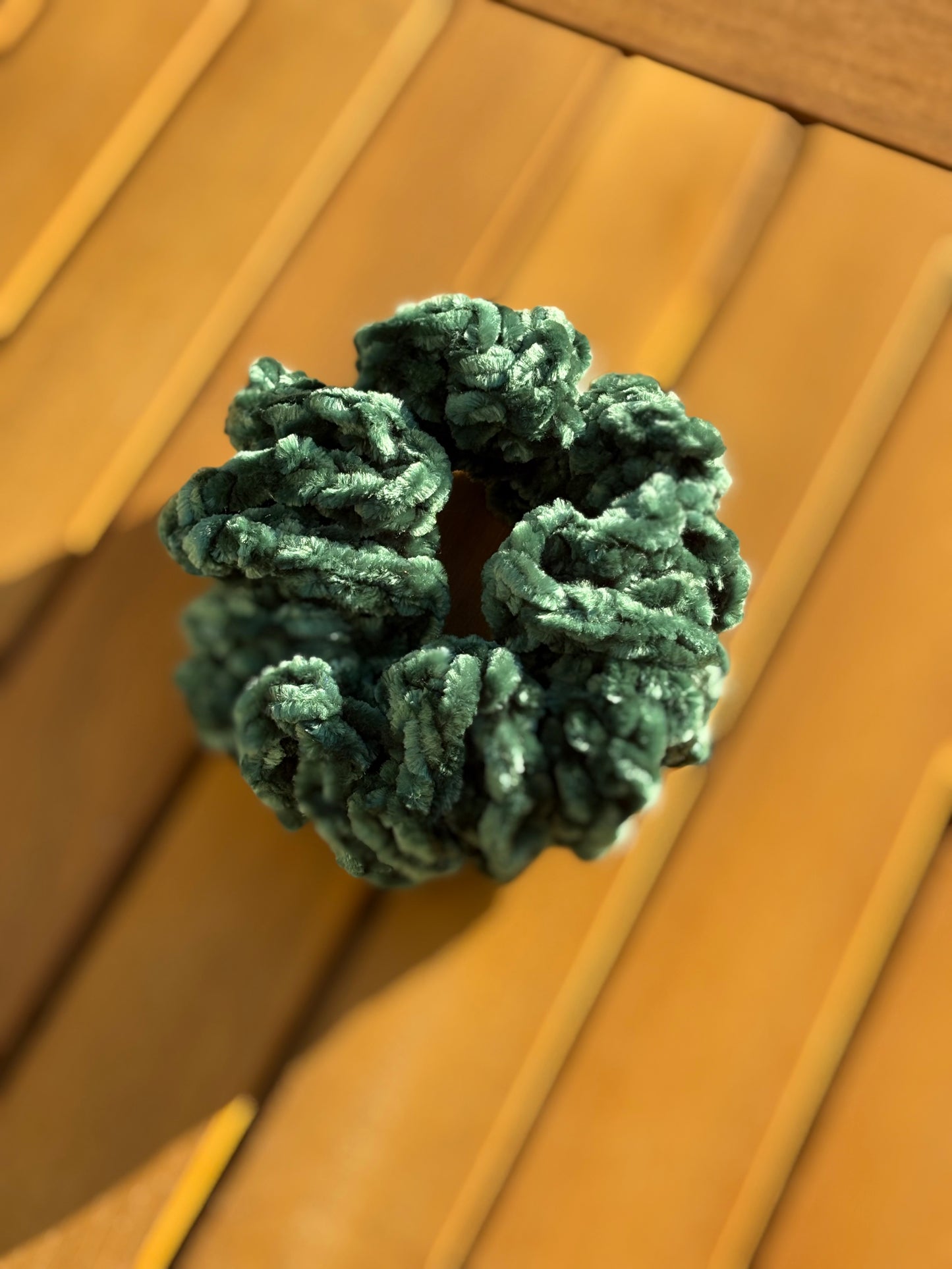 Green velvet scrunchie